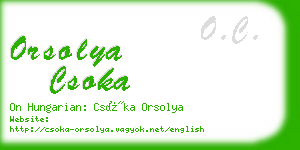 orsolya csoka business card